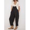 imageCHARTOU Women Sleeveless Denim Overalls Casual Pleated Jean Jumpsuits Baggy Jeans Harem Pants with PocketsBlack