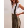 imageCHARTOU Women Sleeveless Denim Overalls Casual Pleated Jean Jumpsuits Baggy Jeans Harem Pants with PocketsDark Brown