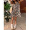 imageCHARTOU Women Sleeveless Floral Denim Romper Ruffle Button Jean Overall Summer Wide Leg Shorts JumpsuitFloral