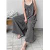imageCHARTOU Women Summer Baggy Striped Jumpsuit Sleeveless Wide Leg Pants Romper OutfitsBlack