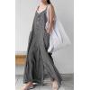 imageCHARTOU Women Summer Baggy Striped Jumpsuit Sleeveless Wide Leg Pants Romper OutfitsBlack