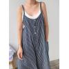 imageCHARTOU Women Summer Baggy Striped Jumpsuit Sleeveless Wide Leg Pants Romper OutfitsBlue