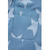 imageCHARTOU Women Summer Bib Denim Short Overalls Star Printed RollUp Wide Leg Pleated Jean Romper JumpsuitBlue
