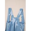 imageCHARTOU Women Summer Bib Denim Short Overalls Star Printed RollUp Wide Leg Pleated Jean Romper JumpsuitBlue