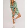 imageCHARTOU Women Summer Flowy Short Rompers Oversize Striped Puff Jumpsuit Short Sleeve Dress Romper OverallsGreen