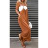 imageCHARTOU Women Wide Leg Jumpsuit One Piece Loose Spaghetti Straps Sleeveless Jumpsuits Flowy Pants Summer romperDark Khaki