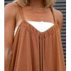 imageCHARTOU Women Wide Leg Jumpsuit One Piece Loose Spaghetti Straps Sleeveless Jumpsuits Flowy Pants Summer romperDark Khaki