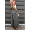 imageCHARTOU Women Wide Leg Jumpsuit One Piece Loose Spaghetti Straps Sleeveless Jumpsuits Flowy Pants Summer romperGrey