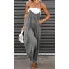 imageCHARTOU Women Wide Leg Jumpsuit One Piece Loose Spaghetti Straps Sleeveless Jumpsuits Flowy Pants Summer romperGrey