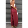 imageCHARTOU Women Wide Leg Jumpsuit One Piece Loose Spaghetti Straps Sleeveless Jumpsuits Flowy Pants Summer romperRed
