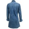 imageCHARTOU Womens Casual Button Down Denim Tunic Shirt Dress Distressed Bell Sleeve Mini Shirt DressLight Blue