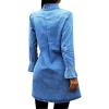 imageCHARTOU Womens Casual Button Down Denim Tunic Shirt Dress Distressed Bell Sleeve Mini Shirt DressLight Blue