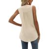 imageCHARTOU Womens Chiffon Pom Pom Tank Top Swiss Dot VNeck Sleeveless High Low Tee ShirtApricot