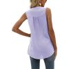 imageCHARTOU Womens Chiffon Pom Pom Tank Top Swiss Dot VNeck Sleeveless High Low Tee ShirtLight Purple