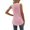 imageCHARTOU Womens Chiffon Pom Pom Tank Top Swiss Dot VNeck Sleeveless High Low Tee ShirtPink