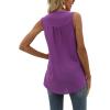 imageCHARTOU Womens Chiffon Pom Pom Tank Top Swiss Dot VNeck Sleeveless High Low Tee ShirtPurple