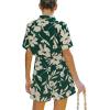 imageCHARTOU Womens Lightweight Floral Print WideLeg Beach Shorts Romper Overalls JumpsuitGreen