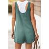 imageCHARTOU Womens Loose Straps Shorts Romper Printed Suspender Bib Overalls JumpsuitGreen