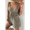 imageCHARTOU Womens Sexy Spaghetti Straps Backless Smocked Waist SelfTie Shorts Overall Jumpsuit OutfitsArmy Green