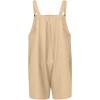 imageCHARTOU Womens Summer Casual Short Overall Cotton Linen Romper Shortalls Jumpsuit ShortsApricot