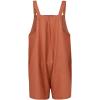 imageCHARTOU Womens Summer Casual Short Overall Cotton Linen Romper Shortalls Jumpsuit ShortsRusty Red
