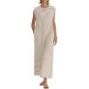 imageCHARTOU Womens Summer Loose Stripes Overalls Cap Sleeve One Piece Jumpsuit Buttons Wide Leg Pants RomperBrown