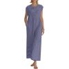 imageCHARTOU Womens Summer Loose Stripes Overalls Cap Sleeve One Piece Jumpsuit Buttons Wide Leg Pants RomperPurple