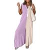 imageCHARTOU Loose Striped Wide Leg Jumpsuit for Women Summer Comfy Sleeveless Romper Baggy OverallPurple