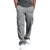 imageCHARTOU Men Casual Straight Leg Elastic Waist Lounge Pants Cargo Sweatpants with Pockets DrawstringLight Grey