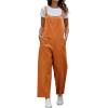 imageCHARTOU Women Bib Overalls Baggy Wide Leg Jumpsuit Casual Overalls Work Rompers Long PantsOrange