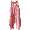 imageCHARTOU Women Oversized Summer Casual Stripes Cargo Jumpsuit Wide Leg Bib Overall Striped Linen Pants Dungarees PocketRed Stripe