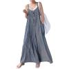 imageCHARTOU Women Summer Baggy Striped Jumpsuit Sleeveless Wide Leg Pants Romper OutfitsBlue