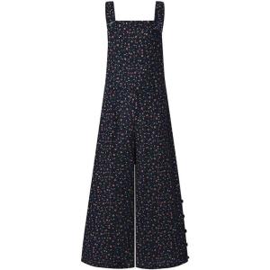 imageCHARTOU Womens Loose Strap Sleeveless Wide Leg Jumpsuit Bib Overalls Pocket Button One Piece OutfitsBlack3