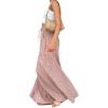 imageCHARTOU Women Elastic Waist Wide Leg Palazzo Pants Flowy Beach Pants Lounge Trousers Flared Pants CulottesPink