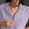 imageCHARTOU Women Plain Half Zip Sweatshirt Dress Sleeveless Hoodie Mini Dress Summer Casual V Neck Tunic Dress PocketLight Purple
