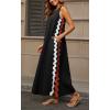 imageCHARTOU Women RIC Rac Open Back Beach Boho Long Summer Sleeveless Tank Dress with PocketsBlack