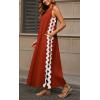 imageCHARTOU Women RIC Rac Open Back Beach Boho Long Summer Sleeveless Tank Dress with PocketsBrown