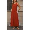 imageCHARTOU Women RIC Rac Open Back Beach Boho Long Summer Sleeveless Tank Dress with PocketsBrown