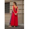 imageCHARTOU Women RIC Rac Open Back Beach Boho Long Summer Sleeveless Tank Dress with PocketsRed