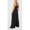 imageCHARTOU Womens Comfy Sleeveless Ruched Smock High Waist WideLeg Palazzo Pants JumpsuitBlack