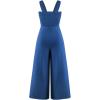 imageCHARTOU Womens Comfy Sleeveless Ruched Smock High Waist WideLeg Palazzo Pants JumpsuitBlue