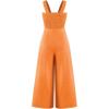 imageCHARTOU Womens Comfy Sleeveless Ruched Smock High Waist WideLeg Palazzo Pants JumpsuitOrange