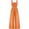 imageCHARTOU Womens Comfy Sleeveless Ruched Smock High Waist WideLeg Palazzo Pants JumpsuitOrange