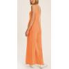 imageCHARTOU Womens Comfy Sleeveless Ruched Smock High Waist WideLeg Palazzo Pants JumpsuitOrange