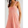 imageCHARTOU Womens Comfy Sleeveless Ruched Smock High Waist WideLeg Palazzo Pants JumpsuitPink