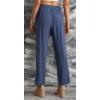 imageCHARTOU Womens Spring Drawstring Waist Loose Fit Cotton Straight Leg Palazzo Beach PantsBlue