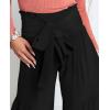 imageCHARTOU Womens Tie Knot High Waist Wide Leg Lounge Pants Tiered Beach Flowy Flare Pants PalazzoBlack