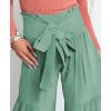 imageCHARTOU Womens Tie Knot High Waist Wide Leg Lounge Pants Tiered Beach Flowy Flare Pants PalazzoLight Blue