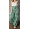imageCHARTOU Womens Tie Knot High Waist Wide Leg Lounge Pants Tiered Beach Flowy Flare Pants PalazzoLight Blue