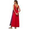 imageCHARTOU Women RIC Rac Open Back Beach Boho Long Summer Sleeveless Tank Dress with PocketsRed